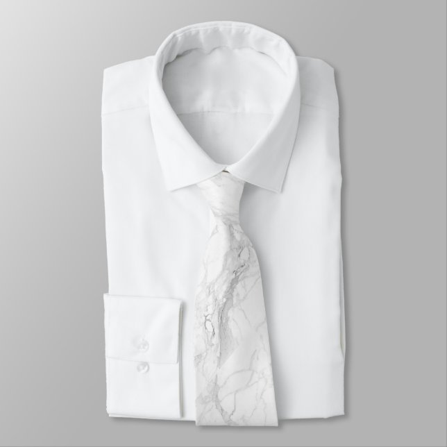 PixDezines White Marble Slab Tie (Tied)