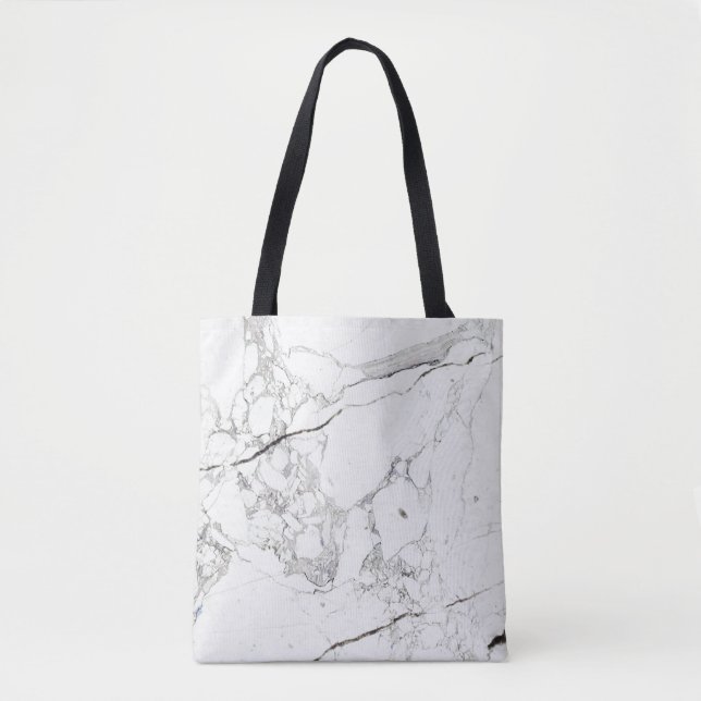 PixDezines WHITE MARBLE Tote Bag (Front)
