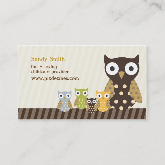 PixDezines Whoot's Daycare Business Card (Front)