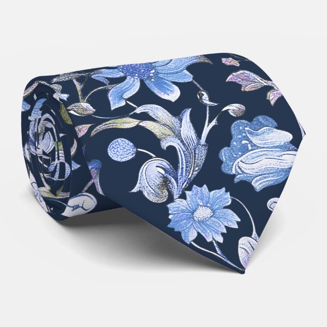 PixDezines William Morris Cornflower Blue DIY Tie (Rolled)