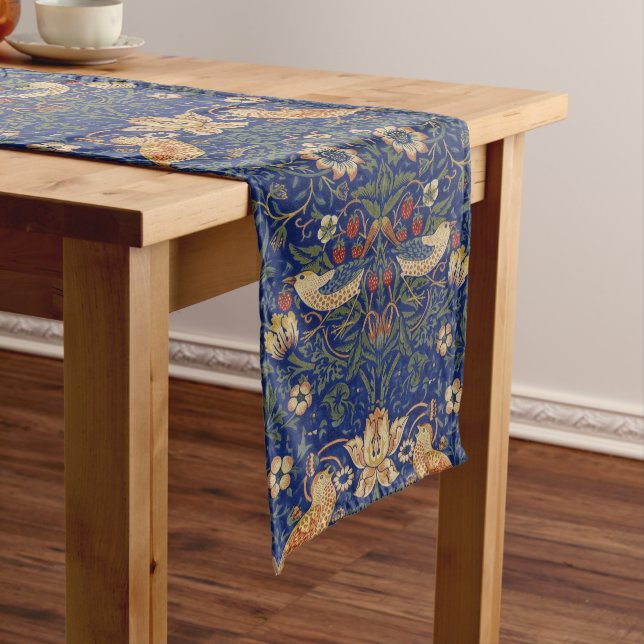 PixDezines William Morris Strawberry Thief Medium Table Runner (In Situ)