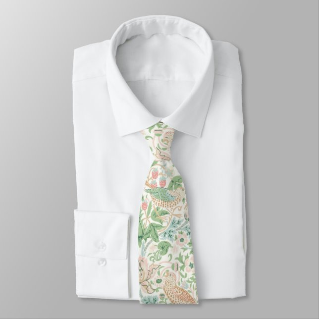 PixDezines William Morris Strawberry Thief Pastel Tie (Tied)