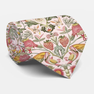 PixDezines William Morris Strawberry Thief Pink Tie