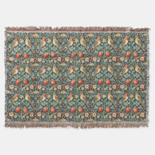 PixDezines William Morris Strawberry Thief Throw Blanket