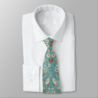 PixDezines William Morris Strawberry Thief Turquoi Tie