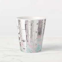 PixDezines Winter Birch Forest Blue Ferns Bed