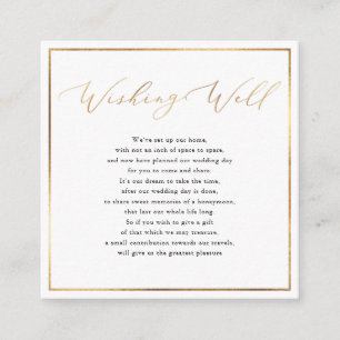 PixDezines Wishing Well, Calligraphy Faux Gold Enclosure Card