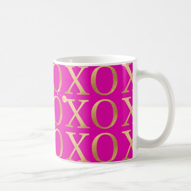 PixDezines XOXO Faux Gold/DIY Colour Coffee Mug (Right)