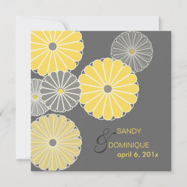 PixDezines Yellow Kiku (chrysanthemum) Invitation (Front)