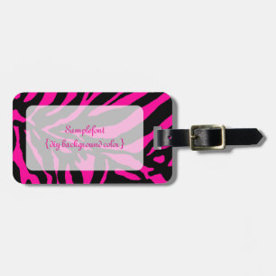 PixDezines zebra/diy background colour Luggage Tag
