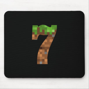 Pixel 7yr Birthday Number Seven 7 Year Old 7th Vid Mouse Pad