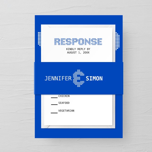 Pixel Ampersand Wedding Invitation Invitation Belly Band (Creator Uploaded)