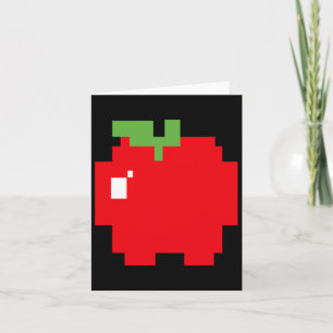 Pixel Apple 80s Retro Arcade Video Game Halloween  Card