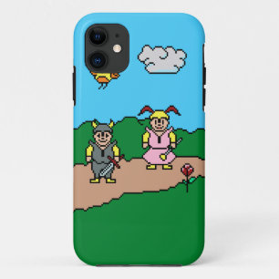 Pixel Art, 8 Bit, Boy & Girl Friends iPhone 11 Case