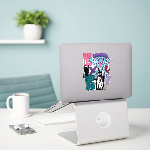 Pixel art and blue monster