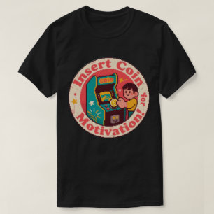 Pixel Art Arcade Coin Badge – Gaming Inspiration T-Shirt