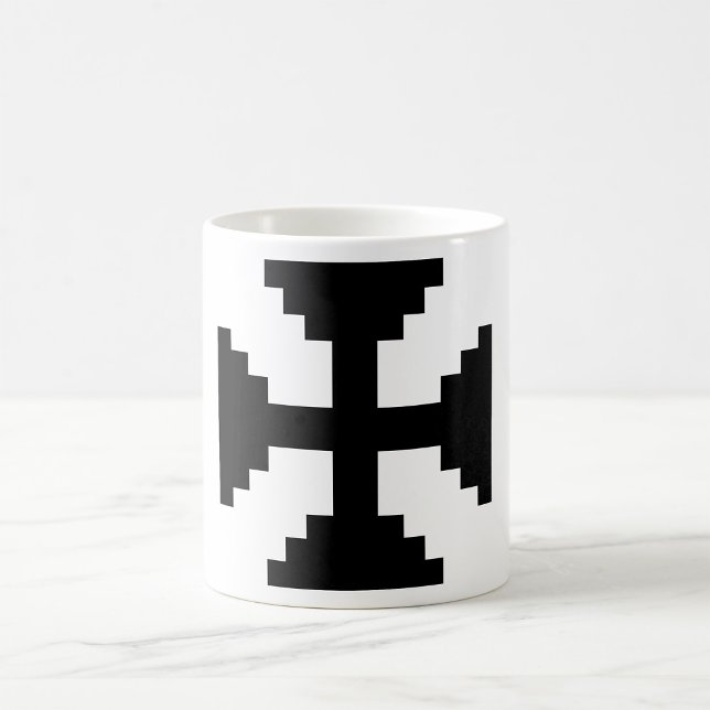 Pixel Art Black Cross Symbol  Coffee Mug (Creator Uploaded)