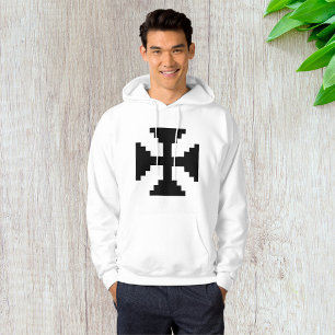 Pixel Art Black Cross Symbol  Hoodie