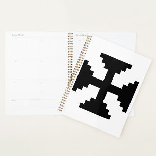 Pixel Art Black Cross Symbol  Planner