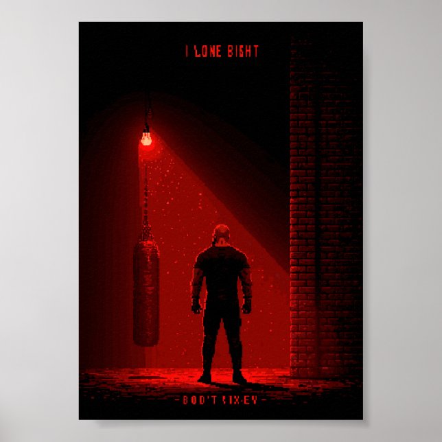 	 Pixel Art Boxer Training Poster (Front)