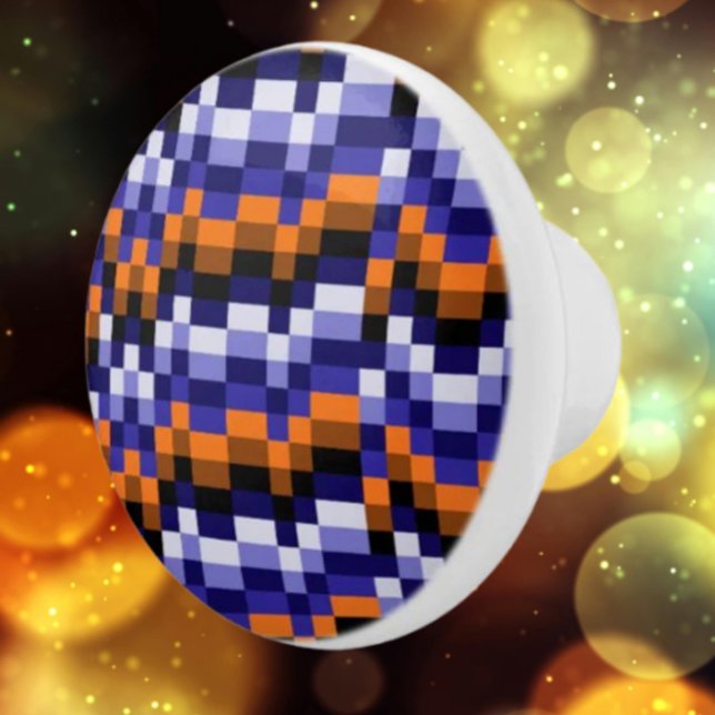 Pixel Art Ceramic Knob – Blues, Orange & Earth (Creator Uploaded)