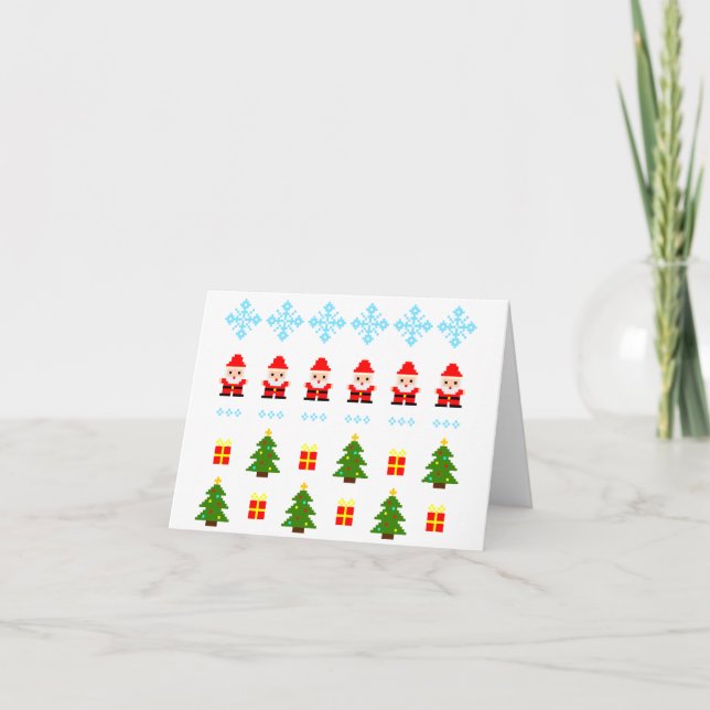 Pixel Art Christmas Holiday Card (Front)