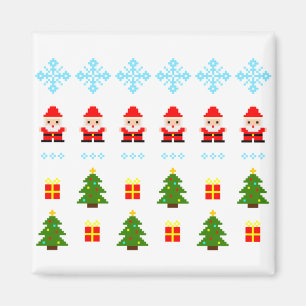 Pixel Art Christmas Magnet