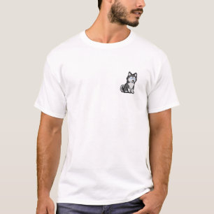 Pixel Art Curious Husky T-Shirt – Adorable Retro D