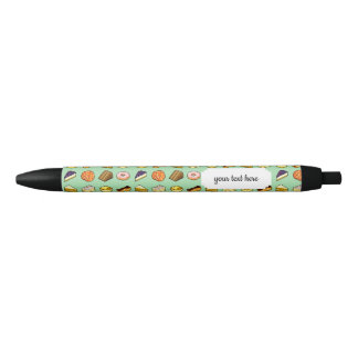 Pixel Art Delicious Cakes Pattiserie Pattern Black Ink Pen