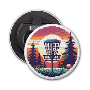 Pixel Art Disc Golf Course Bottle Opener