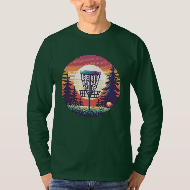Pixel Art Disc Golf Course T-Shirt (Front)