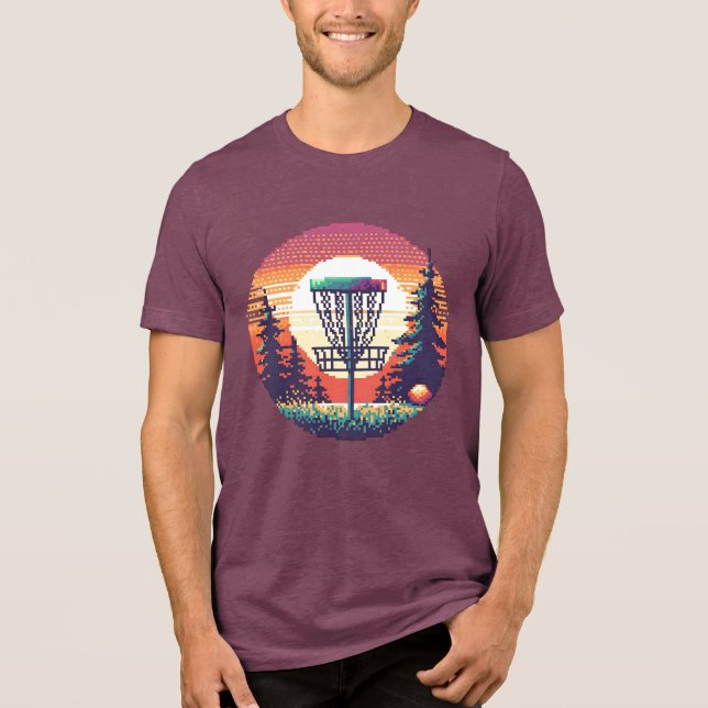 Pixel Art Disc Golf Course Tri-Blend Shirt (Front)