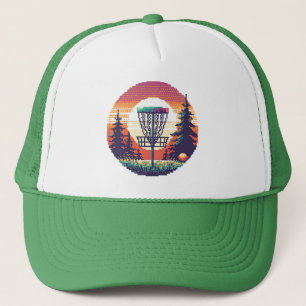 Pixel Art Disc Golf Course Trucker Hat
