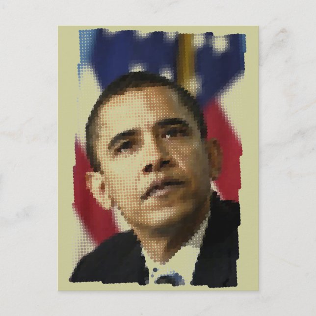 Pixel art (dots), Barack Obama Postcard (Front)