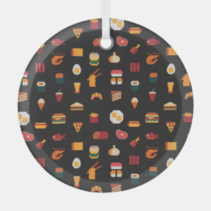 Pixel art food, seamless texture. glass tree decoration