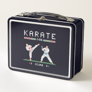 Pixel Art Karate Metal Lunch Box