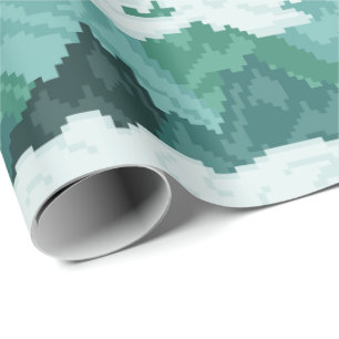 Pixel Art Mountain Landscape Pattern Wrapping Paper