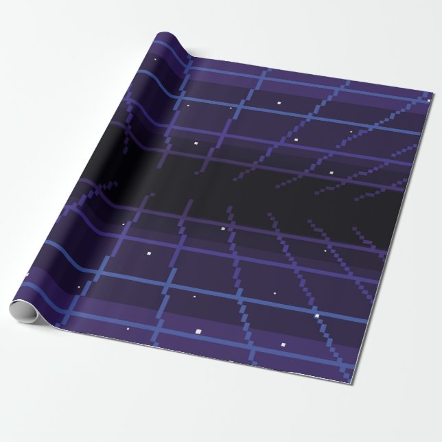 pixel art of 80s Retro sci-Fi background. Pixel ar Wrapping Paper (Unrolled)