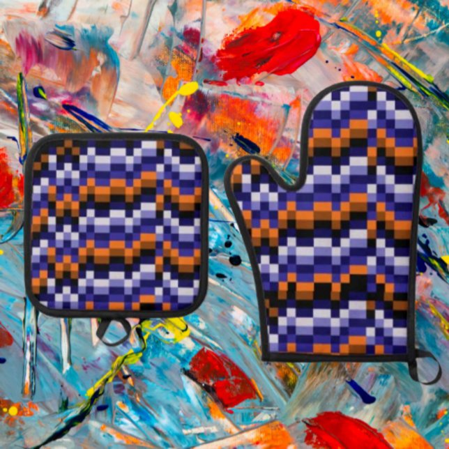 Pixel Art Oven Mitt & Pot Holder Set (Creator Uploaded)