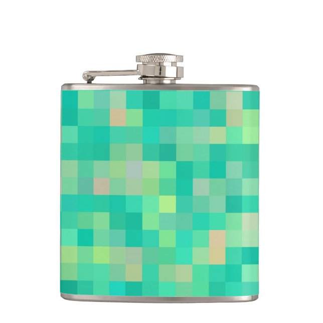 Pixel Art Pattern Hip Flask (Front)