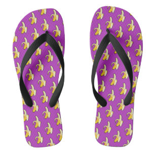 Pixel Art Pattern Peeled Yellow Banana Jandals