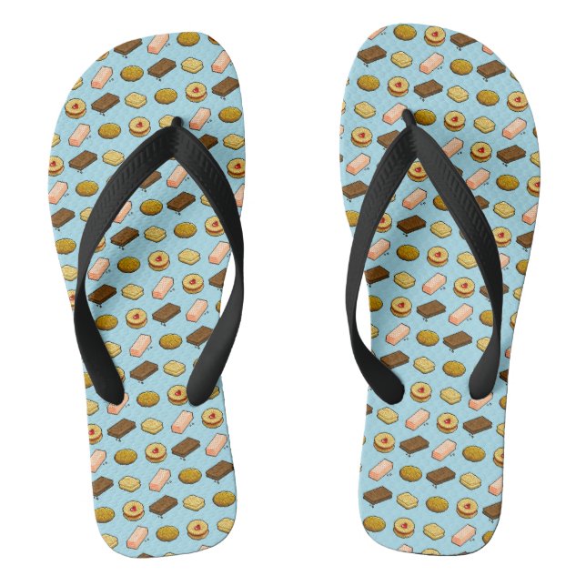 Pixel Art Pattern Tasty Cookie Biscuit Jandals (Footbed)
