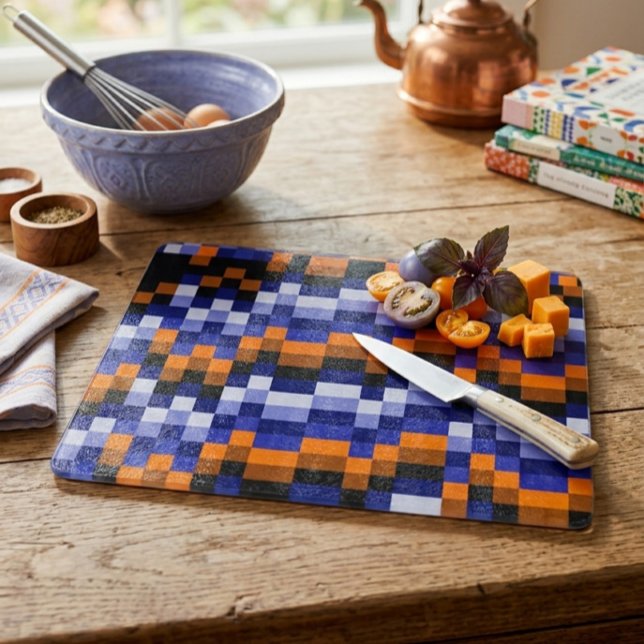 Pixel Art Pop Decorative Glass Cutting Board (Creator Uploaded)