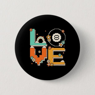 Pixel Art Retro 60s 70s Style Hippie Outfit Love B 6 Cm Round Badge