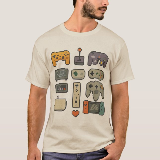 Pixel Art – Retro & Modern Game Controllers (trans T-Shirt (Front)