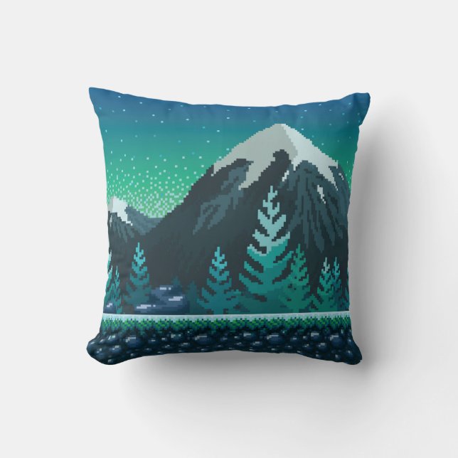 Pixel art seamless background. Location with snowy Cushion (Front)