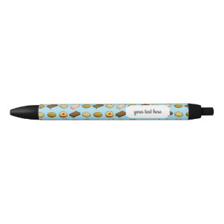 Pixel Art Tasty Cookie Biscuit Pattern Black Ink Pen