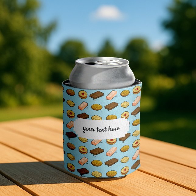 Pixel Art Tasty Cookie Biscuit Pattern Can Cooler (Creator Uploaded)