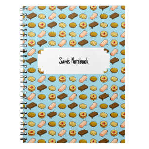 Pixel Art Tasty Cookie Biscuit Pattern Notebook