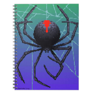 Pixel black widow spider  notebook